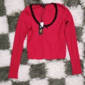 Delias Dolls Kill Lace Trimmed Thermal Top